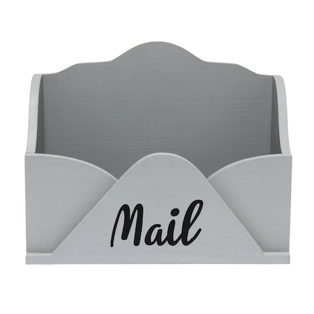 ELEGANT DESIGNS Envelope Shaped Letter Holder, Bills Organizer, Storage Box, Crate with Mail Script in Black, Gray HG2020-GRY